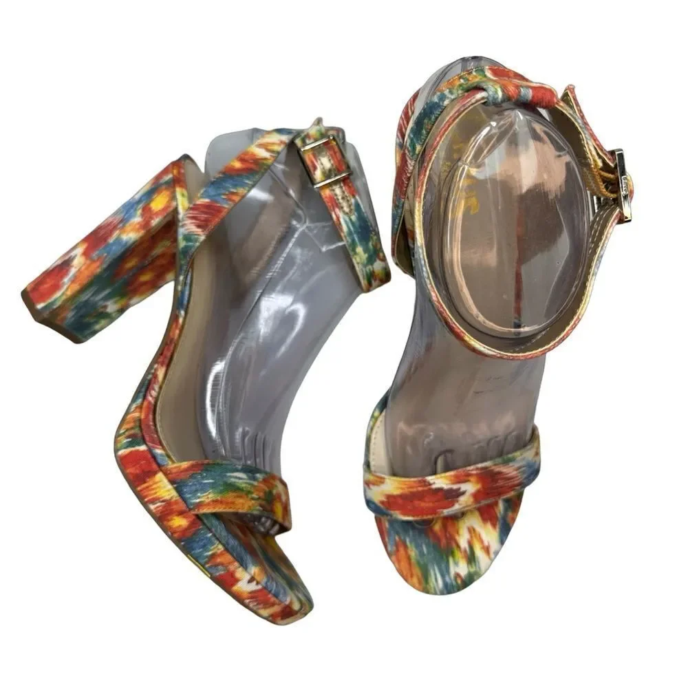Circus Sam Edelman Multi Colored Annette Heeled Sandal Sz 9 - Picture 6 of 17